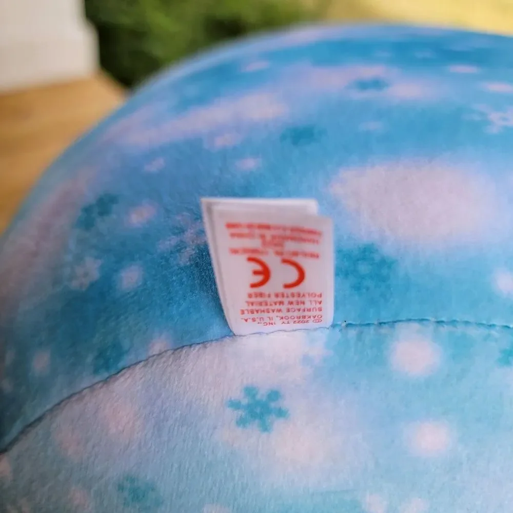 Ty Squishy Beanies FLECK, Large 15 Inch, Snowman‎ with snowflakes